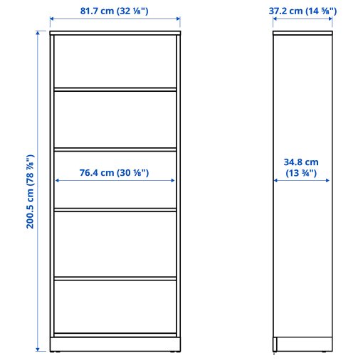 TONSTAD, bookcase, 82x37x201 cm, 705.284.61