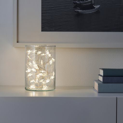 FRÖJDA, γιρλάντα με ενσωματωμένο φωτισμό LED/40 λαμπτήρες/λειτουργία με μπαταρία/μίνι/αστέρι, 705.821.51