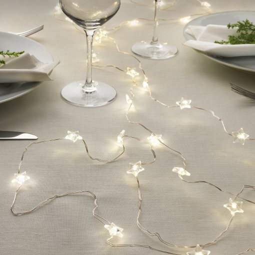 FRÖJDA, γιρλάντα με ενσωματωμένο φωτισμό LED/40 λαμπτήρες/λειτουργία με μπαταρία/μίνι/αστέρι, 705.821.51
