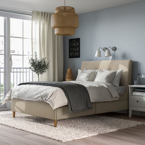 IDANÄS, upholstered storage bed, 140x200 cm, 705.880.92