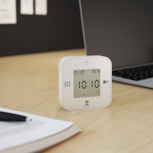 KLOCKIS, clock/thermometer/alarm/timer, 7x7 cm, 705.904.53