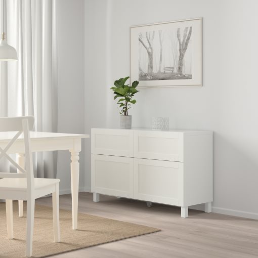 BESTÅ, storage combination with doors/drawers soft-closing, 120x42x74 cm, 791.952.93