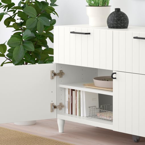 BESTÅ, storage combination with doors/drawers soft-closing, 120x42x74 cm, 793.848.87