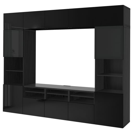 BESTÅ, TV storage combination/glass doors/drawers soft closing, 300x42x231 cm, 794.110.32