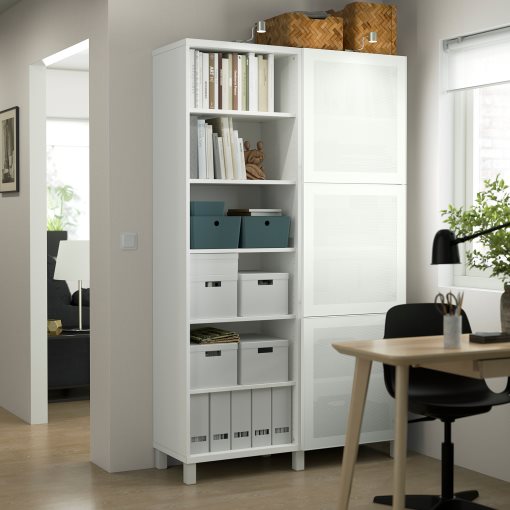 BESTÅ, storage combination with doors, 120x42x202 cm, 794.216.96