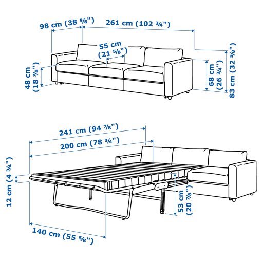 VIMLE, 3-seat sofa-bed, 795.370.60