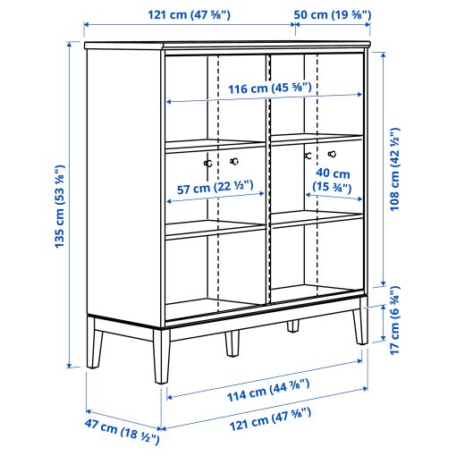 IDANÄS, cabinet with bi-folding doors, 121x135 cm, 804.588.20