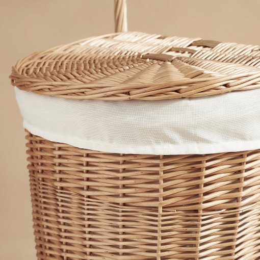 TOLKNING, laundry basket with wheels/handmade, 31 l, 805.126.24