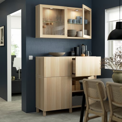 BESTÅ, storage combination with doors/drawers push open, 120x42x213 cm, 893.992.18