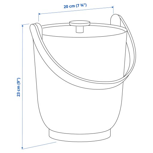 FARMARKVAST, bin with lid for organic waste, 4 l, 905.670.03