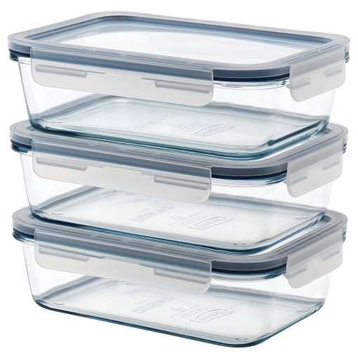 IKEA 365+, δοχείο τροφίμων με καπάκι, 3 τεμ. 1.0 l, 906.238.29
