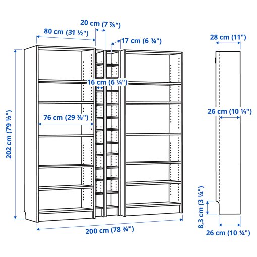 BILLY, bookcase, 990.178.36