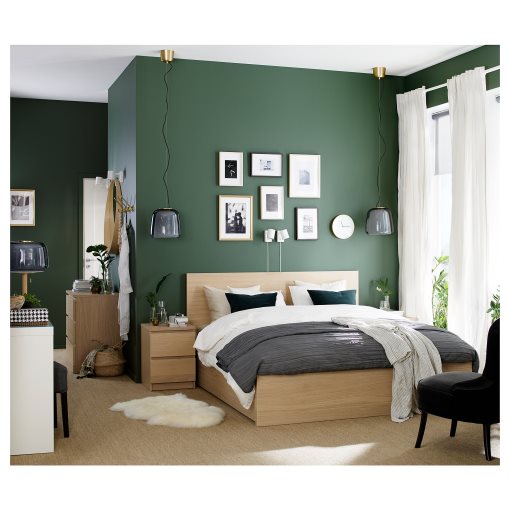 MALM, bed frame/high with 4 storage boxes, 140X200 cm, 991.750.72