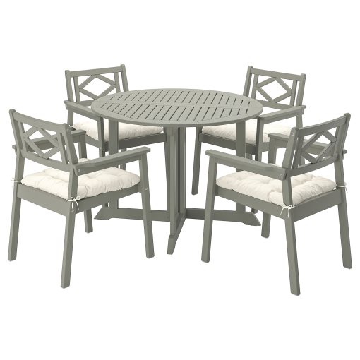 BONDHOLMEN, table+4 chairs with armrests, outdoor, 993.305.63