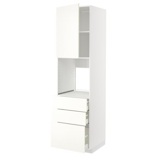 METOD, high cabinet for oven with door/3 drawers, 60x60x220 cm, 995.070.62