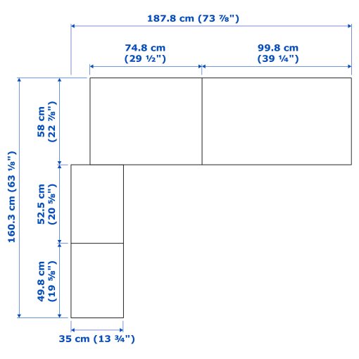 PAX, corner wardrobe, 160/188x201 cm, 995.527.71