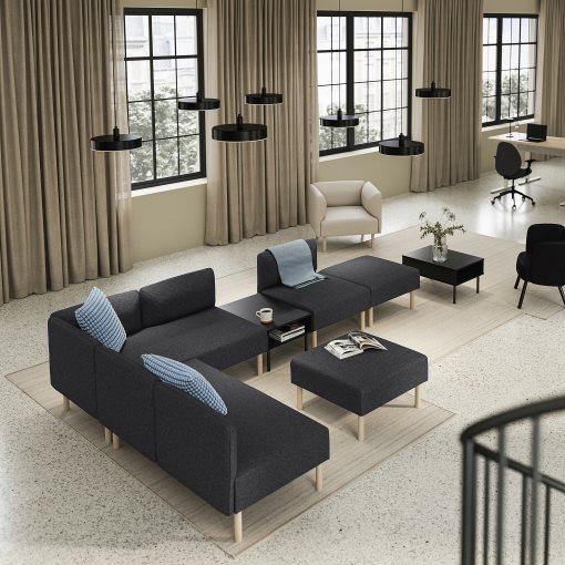 LILLEHEM, 6-seat modular sofa with side table, 995.747.54