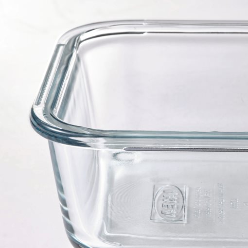 IKEA 365+, δοχείο αποθήκευσης τροφίμων τετράγωνο/γυαλί, 600 ml, 003.592.06