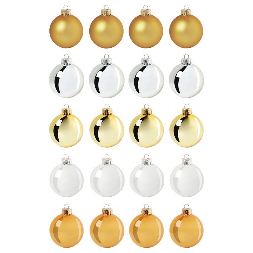 VINTERFINT, decoration bauble/glass/20 pack, 6 cm, 005.534.11
