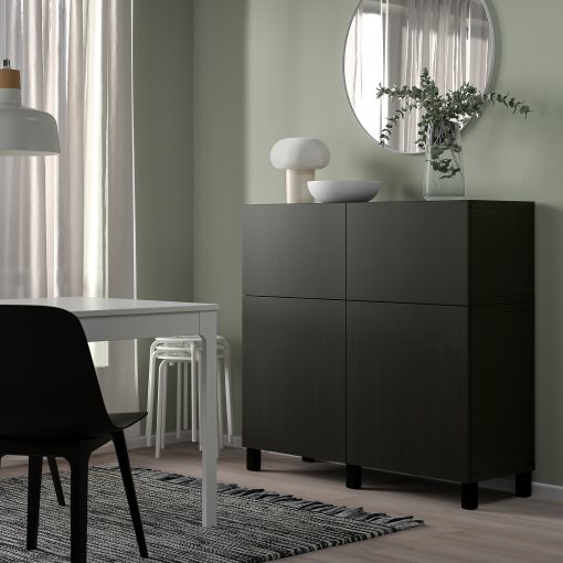 BESTÅ, storage combination with doors/drawers soft closing, 120x42x112 cm, 094.808.06