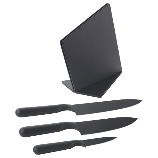 JÄMFÖRA, knife block with 3 knives, 103.468.31