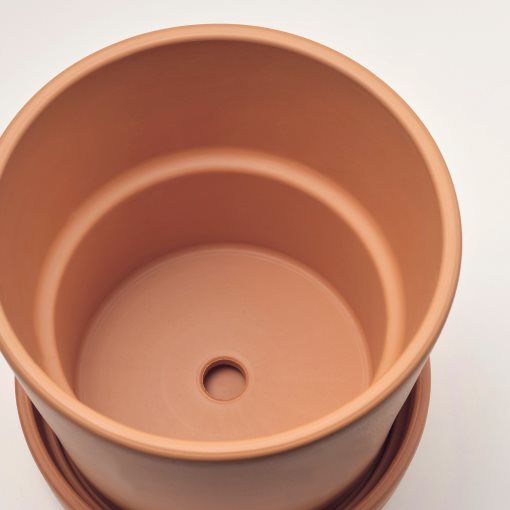 BRUNBÄR, plant pot with saucer/outdoor, 12 cm, 105.108.26