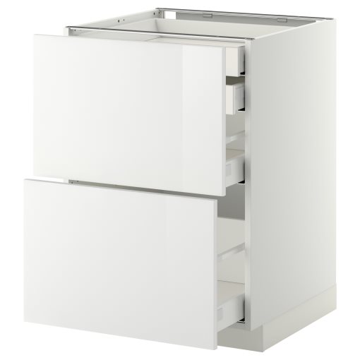 METOD/MAXIMERA, base cabinet 2 fronts/2 low/1 medium/1 high drawer, 191.045.78