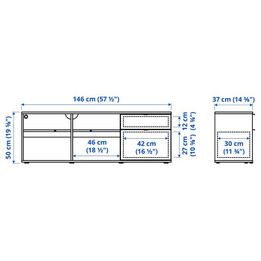 VIHALS, έπιπλο TV, 146x37x50 cm, 204.832.95