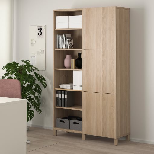 BESTÅ, storage combination with doors, 120x42x202 cm, 393.017.71