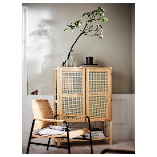 IVAR, shelving unit with doors, 89x30x124 cm, 394.034.73
