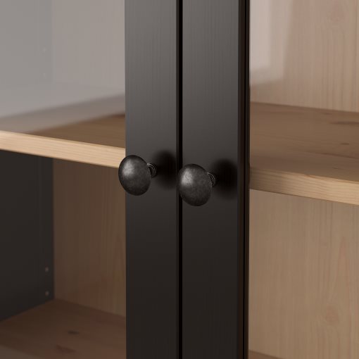 HEMNES, glass-door cabinet with 3 drawers, 504.522.97