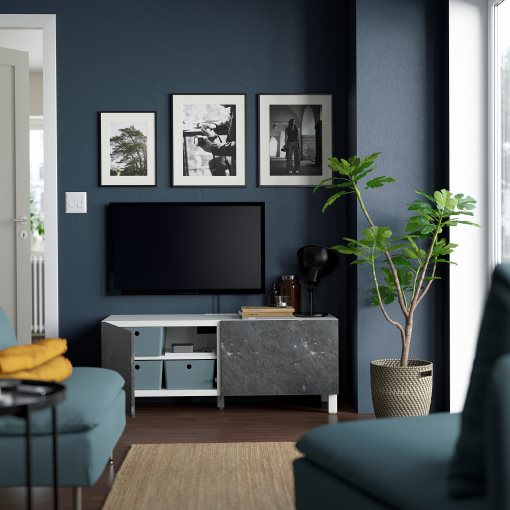 BESTÅ, έπιπλο TV με πόρτες, 120x42x48 cm, 594.194.49