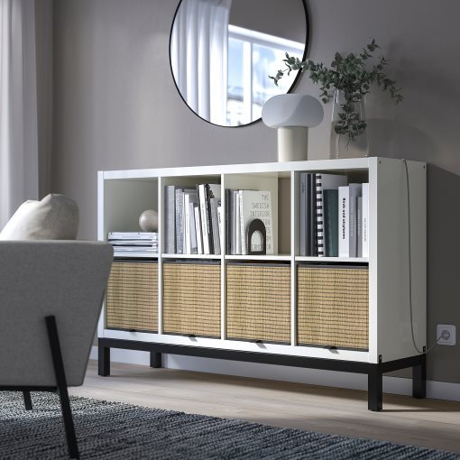 KALLAX, shelving unit with underframe/high-gloss, 147x94 cm, 594.426.90