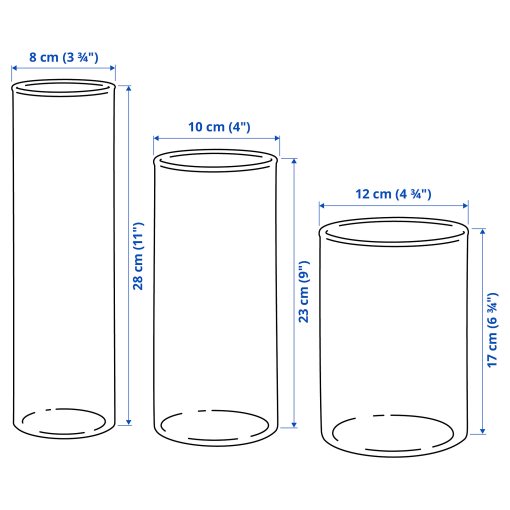 CYLINDER, Βάζο, σετ 3τεμ., 601.750.92