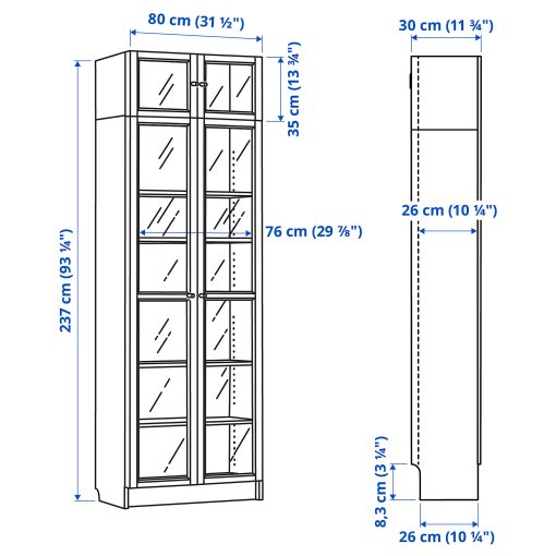 BILLY/OXBERG, bookcase, 692.177.14