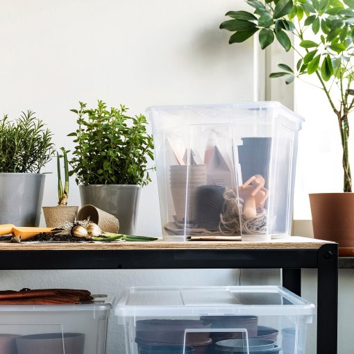 SAMLA, κουτί με καπάκι, 39x28x28 cm/22 l, 694.408.22