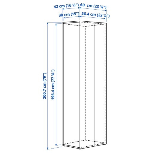 LASTARE, frame with doors, 60x42x200 cm, 705.964.74