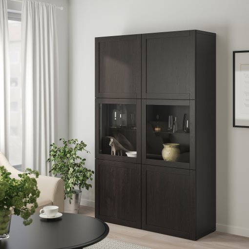 BESTÅ, storage combination w glass doors,, 120x42x193 cm, 790.594.36