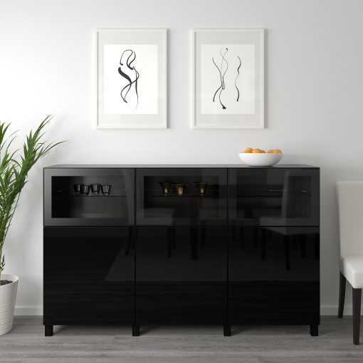 BESTÅ, σύνθεση αποθήκευσης με πόρτες, 180x42x112 cm, 792.081.82
