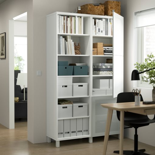 BESTÅ, storage combination with doors, 120x42x202 cm, 794.216.96