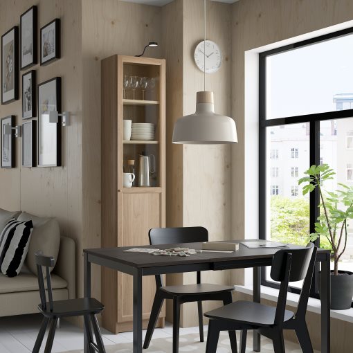 BILLY/OXBERG, bookcase with panel/glass door, 40x30x202 cm, 794.833.40