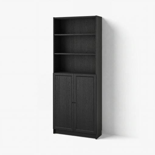 BILLY/OXBERG, bookcase with doors, 80x30x202 cm, 794.833.64