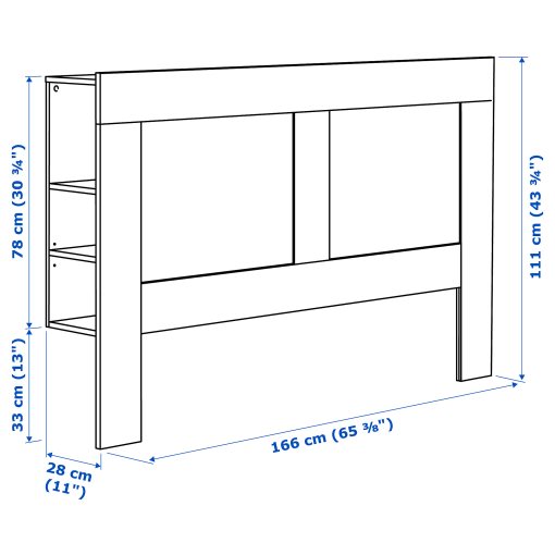 BRIMNES, headboard with storage compartment, 802.287.11