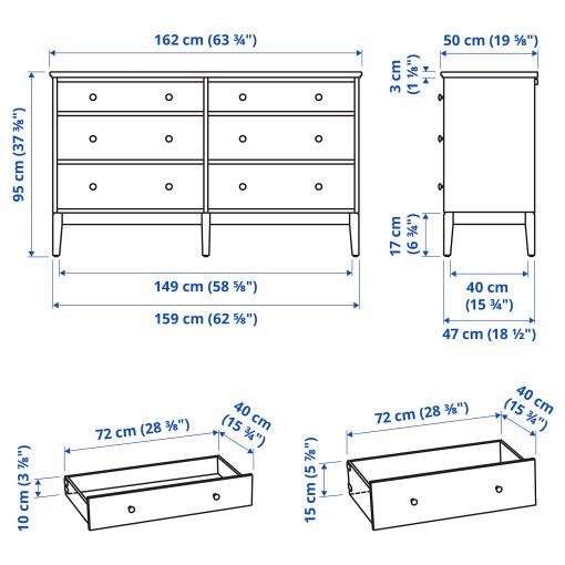 IDANÄS, bedroom furniture/set of 4, 140x200 cm, 894.880.40
