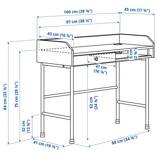 HAUGA, desk, 100x84 cm, 904.776.77
