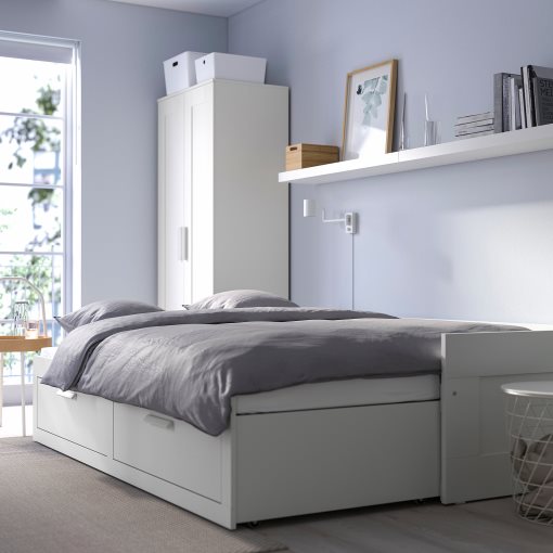 BRIMNES, κρεβάτι επισκέπτη day bed 2 συρτάρια/2 στρώματα, 80x200 cm, 994.945.02