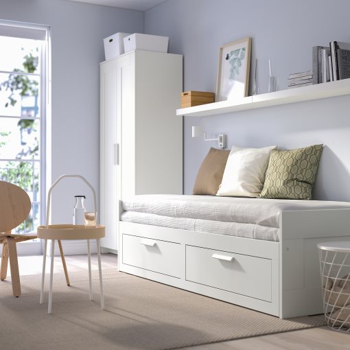 BRIMNES, κρεβάτι επισκέπτη day bed 2 συρτάρια/2 στρώματα, 80x200 cm, 994.945.02