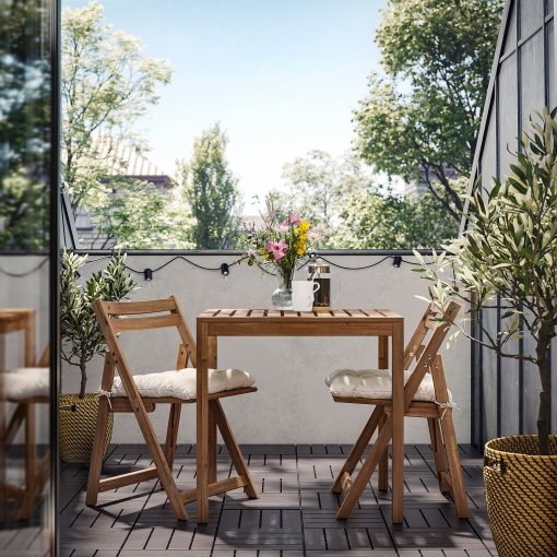 NÄMMARÖ, table and 2 folding chairs/outdoor, 75x63 cm, 995.752.54