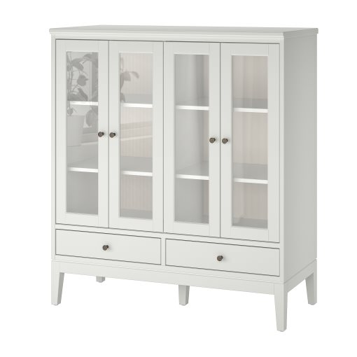 IDANÄS, cabinet with bi-folded glass doors, 121x50x135 cm, 104.960.38