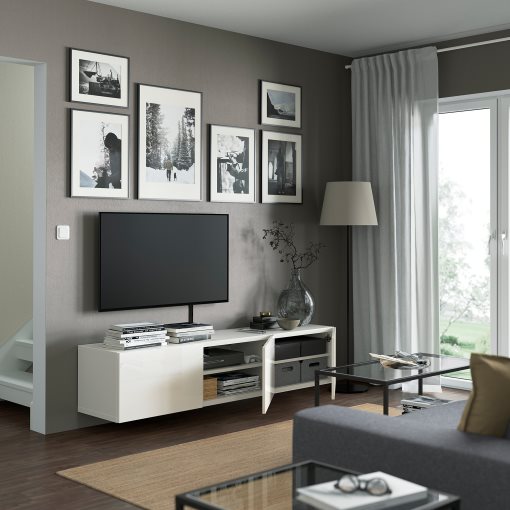 BESTÅ, TV bench with doors, 180x42x38 cm, 193.307.03